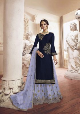 Charming Color Party Wear Embroidery Work Plazo Suit