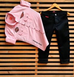 Men's Stylish Cargo Shirt and Denim Jeans Combo