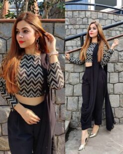 Mesmeric Lady Wear Classy Black Dhoti Saree