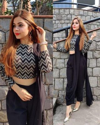 Mesmeric Lady Wear Classy Black Dhoti Saree