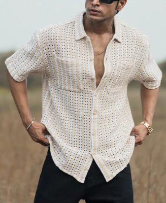 Off-White Crochet Oversized Shirt