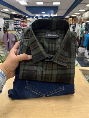 Checks Shirt & Jeans Combo