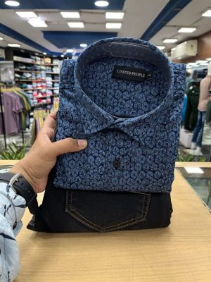 Printed Shirt & Jeans Combo